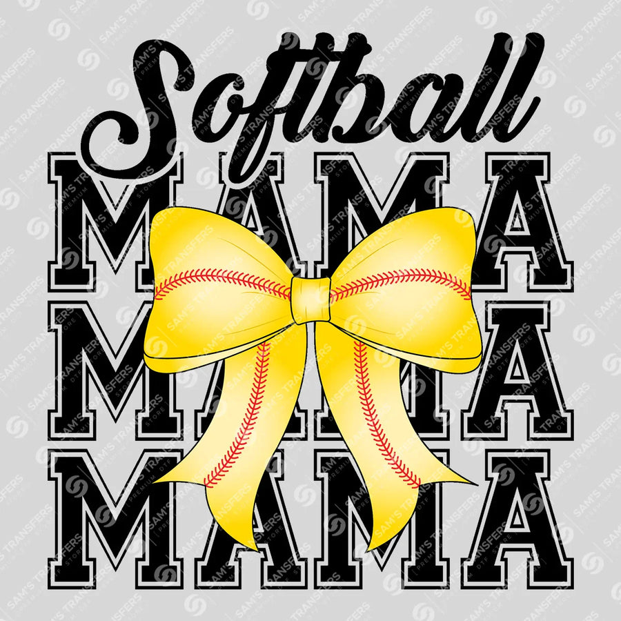 Softball Mama Bow Ready-to-Press DTF Transfer | SAT06334