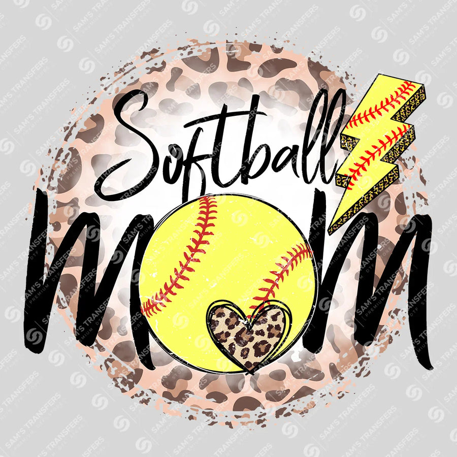 Softball Mom Bolt Ready-to-Press DTF Transfer | SAT06370