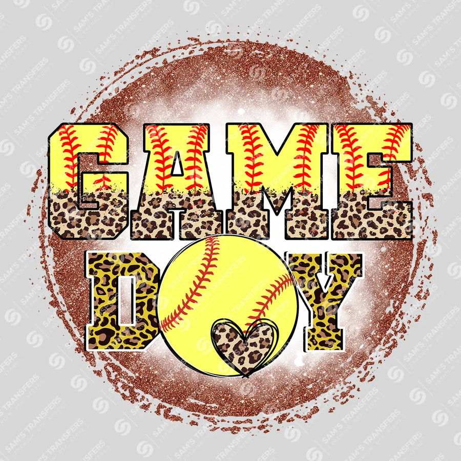 Game Day Softball Bleached Ready-to-Press DTF Transfer | SAT06371