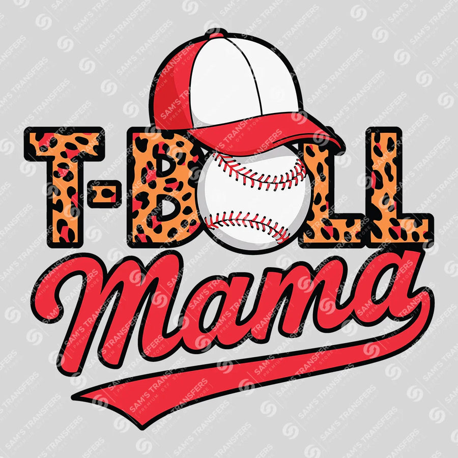 T-Ball Mama Leopard Ready-to-Press DTF Transfer | SAT06422