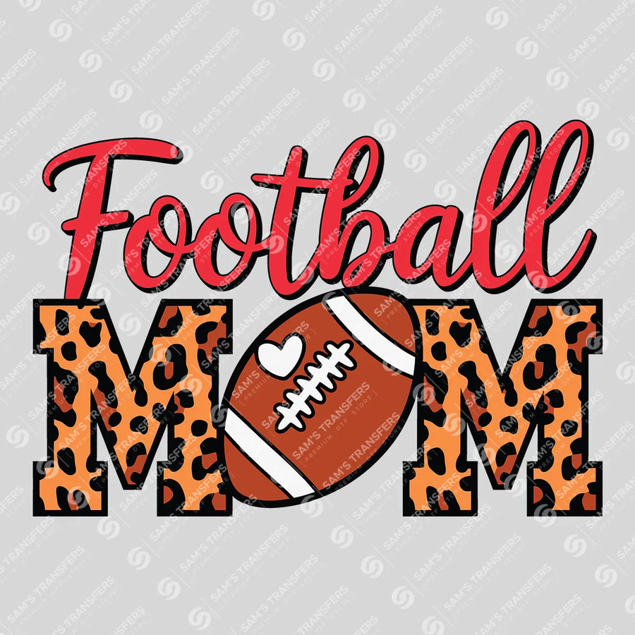 Football Mom Leopard Ready-to-Press DTF Transfer | SAT06429