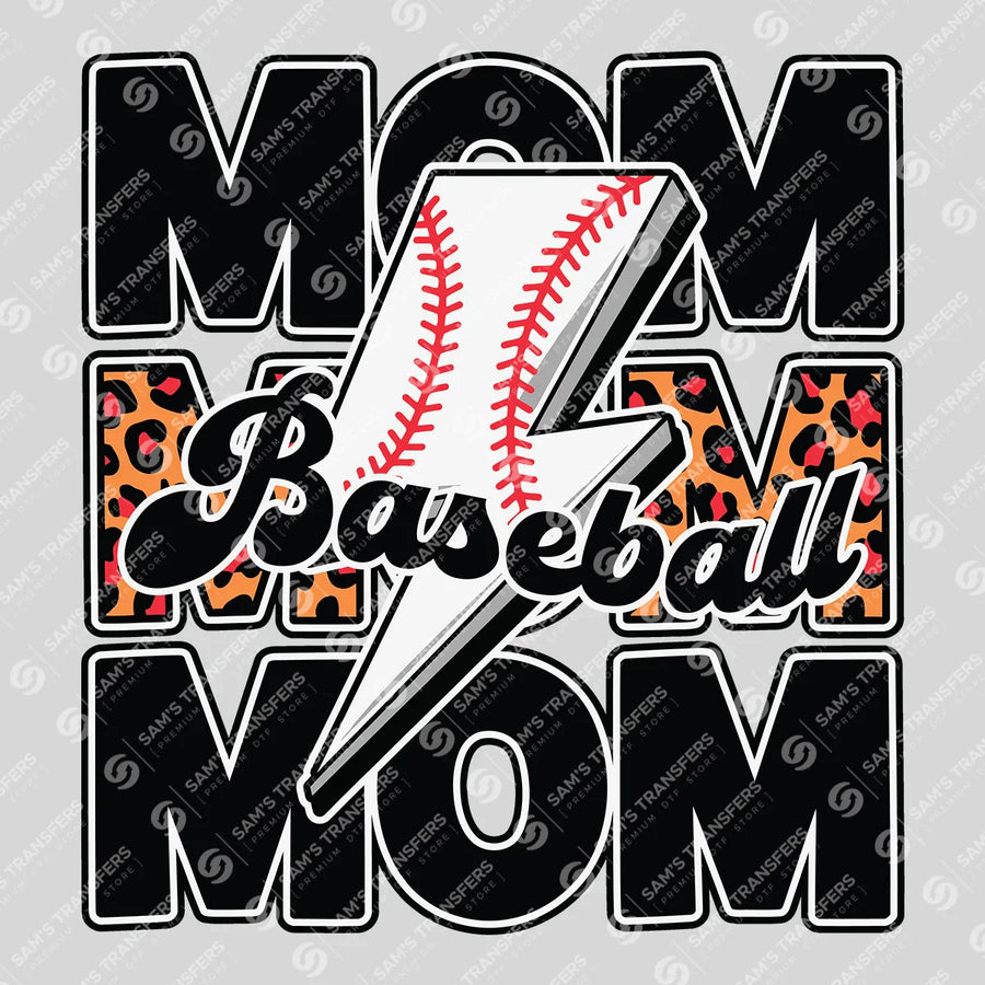 Baseball Mom Bolt Ready-to-Press DTF Transfer | SAT06432