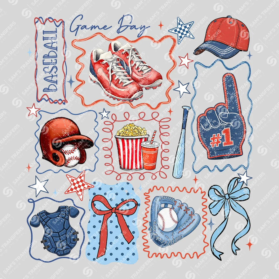 Baseball Game Day Collage Ready-to-Press DTF Transfer | SAT06441