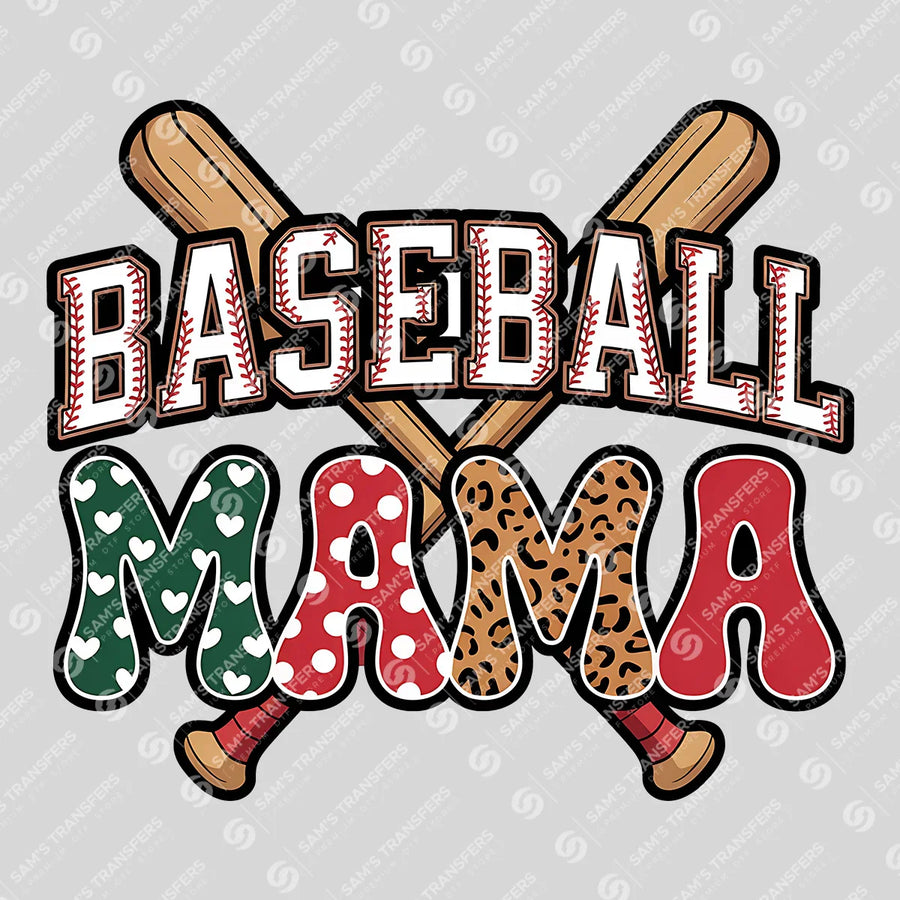 Baseball Mama Bats Leopard Ready-to-Press DTF Transfer | SAT06450
