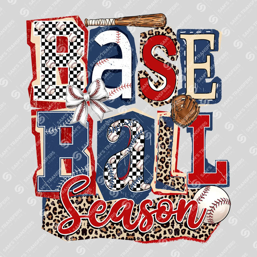 Baseball Season Leopard Ready-to-Press DTF Transfer | SAT06451