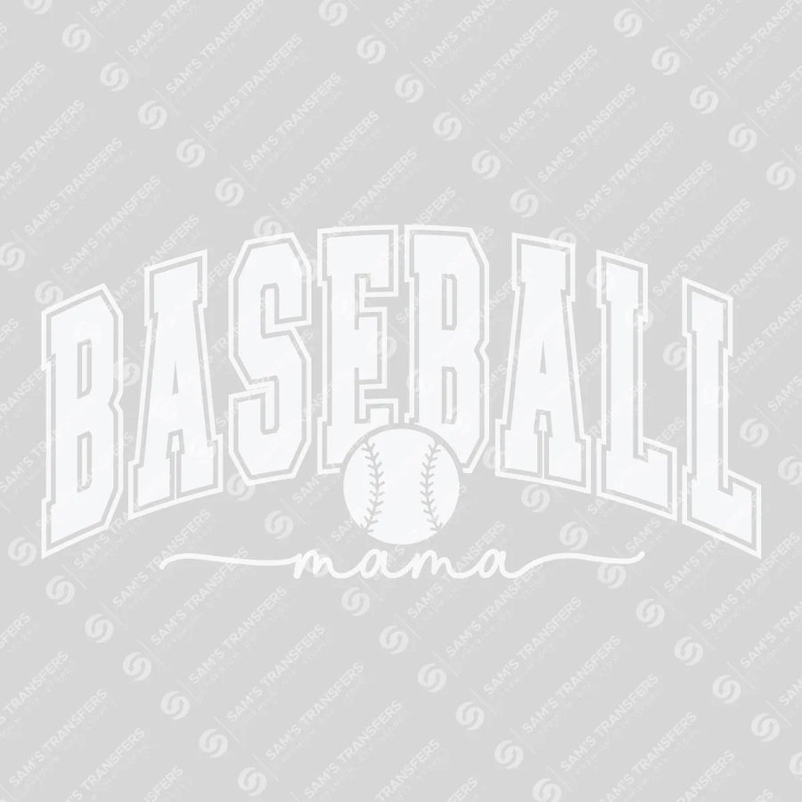 Baseball Mama Varsity White Ready-to-Press DTF Transfer | SAT06454