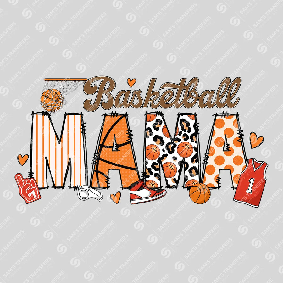 Basketball Mama Doodle Ready-to-Press DTF Transfer | SAT06458