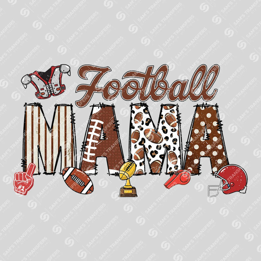 Football Mama Doodle Ready-to-Press DTF Transfer | SAT06464