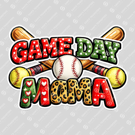 Apparel featuring a Game Day Mama Doodle-themed DTF transfer.
