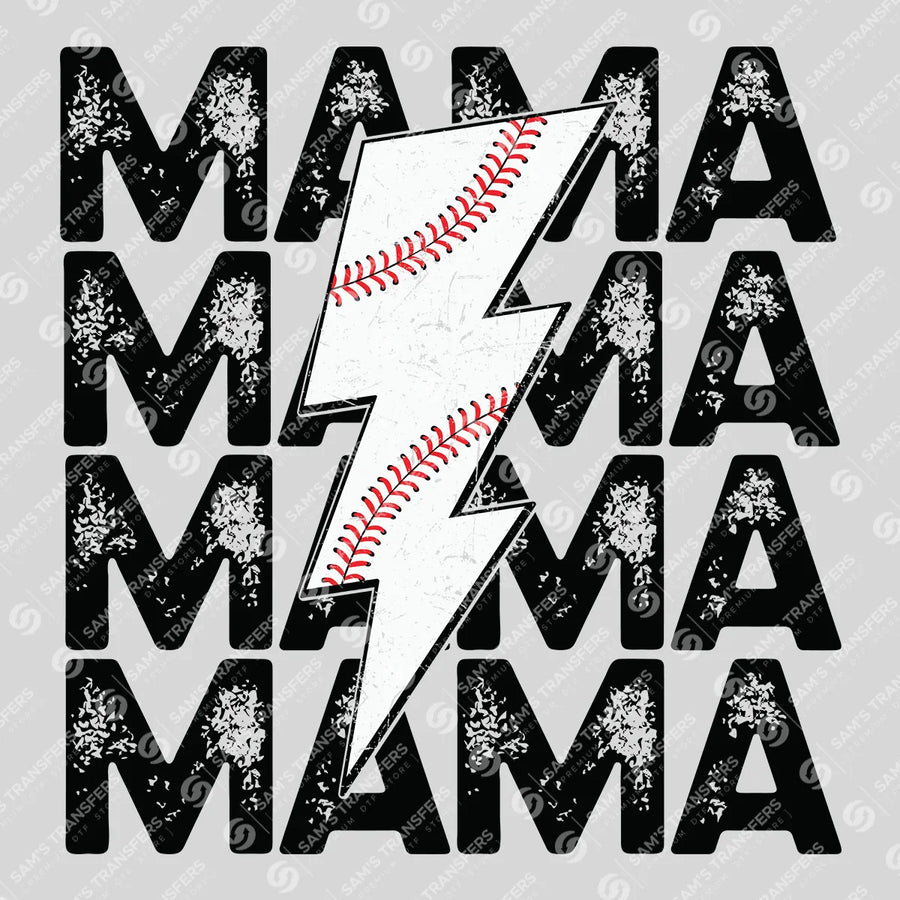 Mama Baseball Bolt Ready-to-Press DTF Transfer | SAT06474