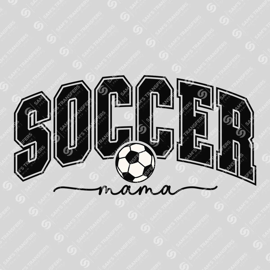 Soccer Mama Varsity Black Ready-to-Press DTF Transfer | SAT06514