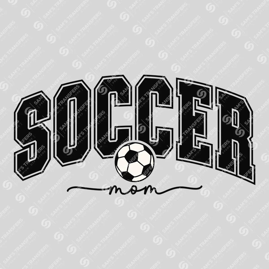 Soccer Mom Varsity Black Ready-to-Press DTF Transfer | SAT06516