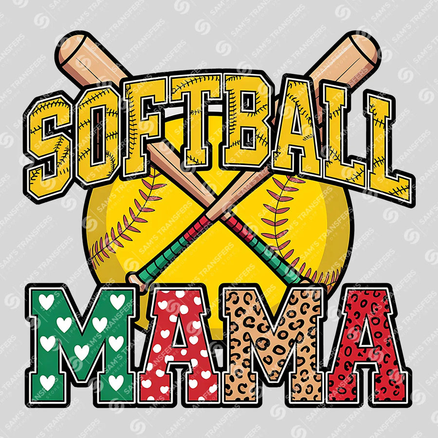 Softball Mama Doodle Ready-to-Press DTF Transfer | SAT06519