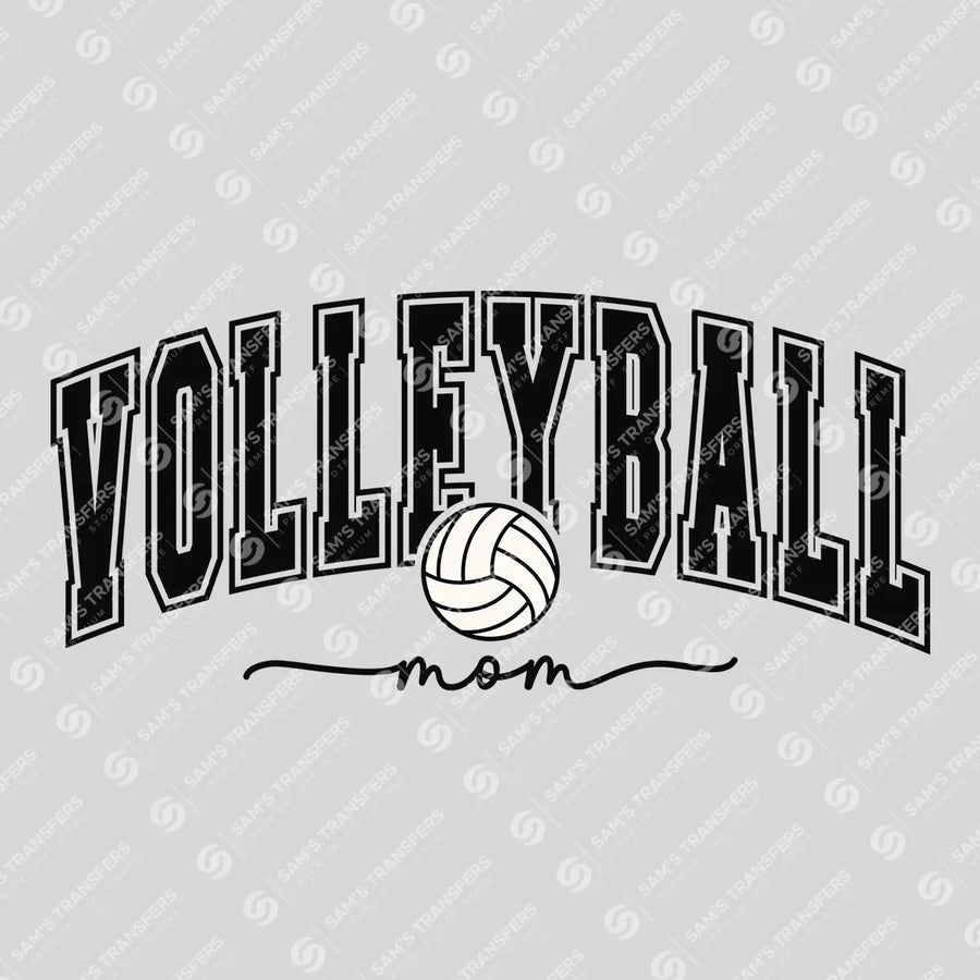 Volleyball Mom Varsity Black Ready-to-Press DTF Transfer | SAT06533