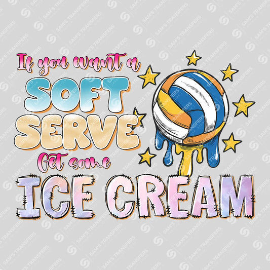 Apparel featuring a Soft Serve Get Some Ice Cream-themed DTF transfer.