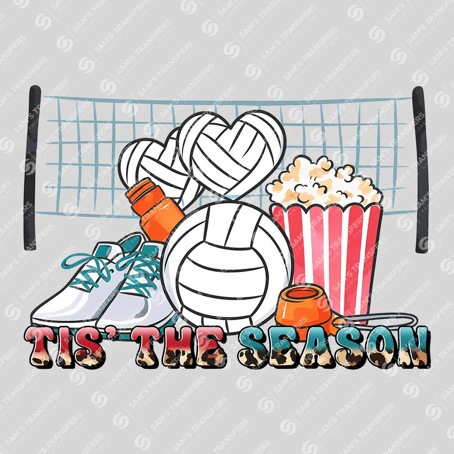 Tis The Season Volleyball Snacks Ready-to-Press DTF Transfer | SAT06543