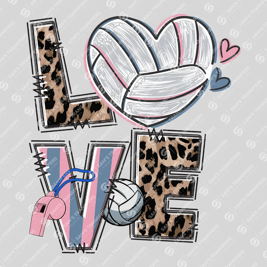 Love Volleyball Ready-to-Press DTF Transfer | SAT06546