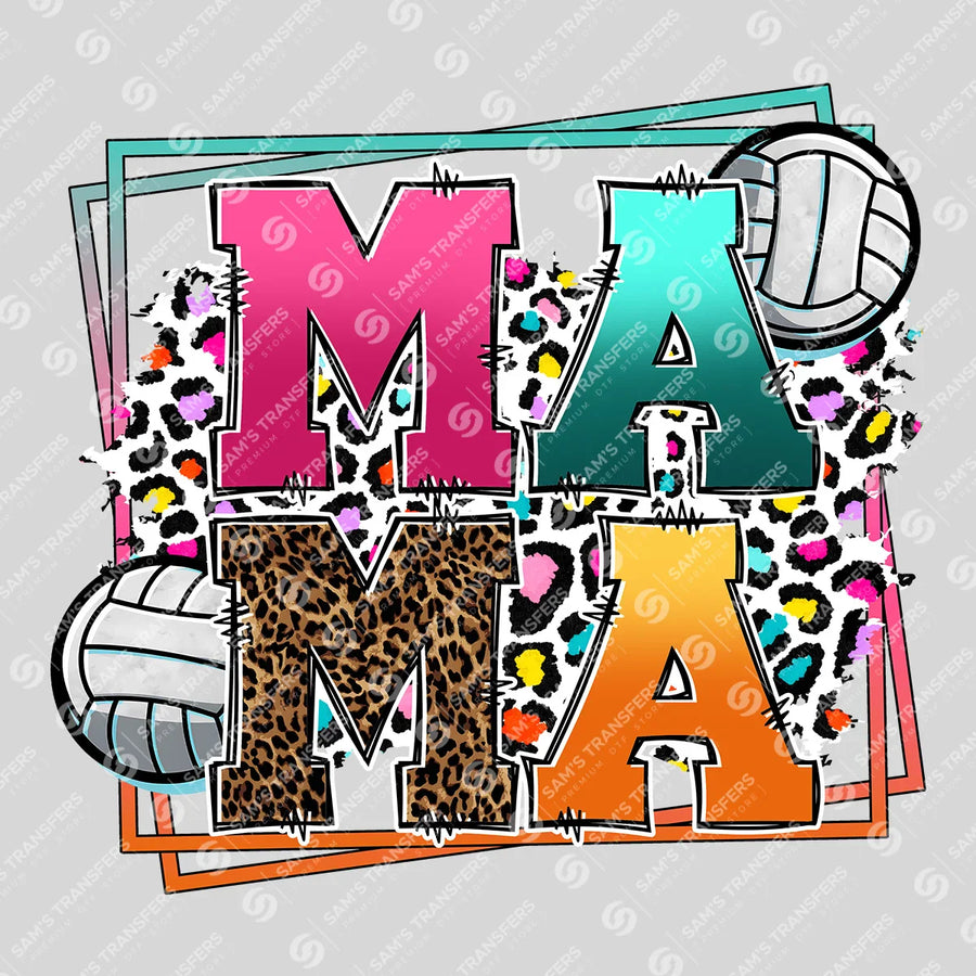 Volleyball Mama Leopard Ready-to-Press DTF Transfer | SAT06551