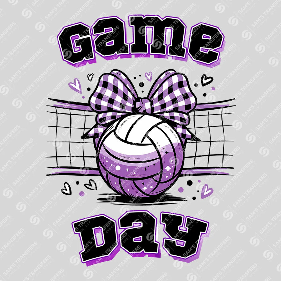 Game Day Volleyball Bow Ready-to-Press DTF Transfer | SAT06553