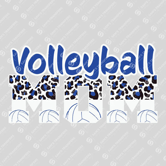 Apparel featuring a Volleyball Mom Blue Leopard-themed DTF transfer.