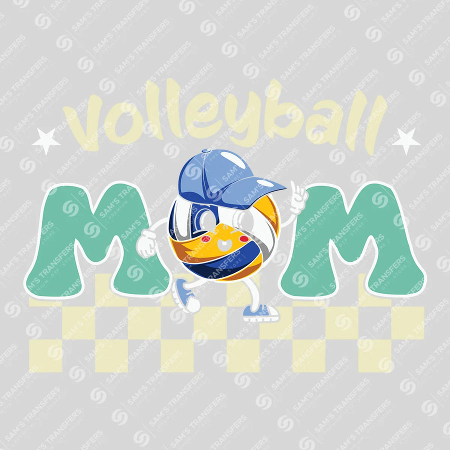 Volleyball Mom Green Character Ready-to-Press DTF Transfer | SAT06565