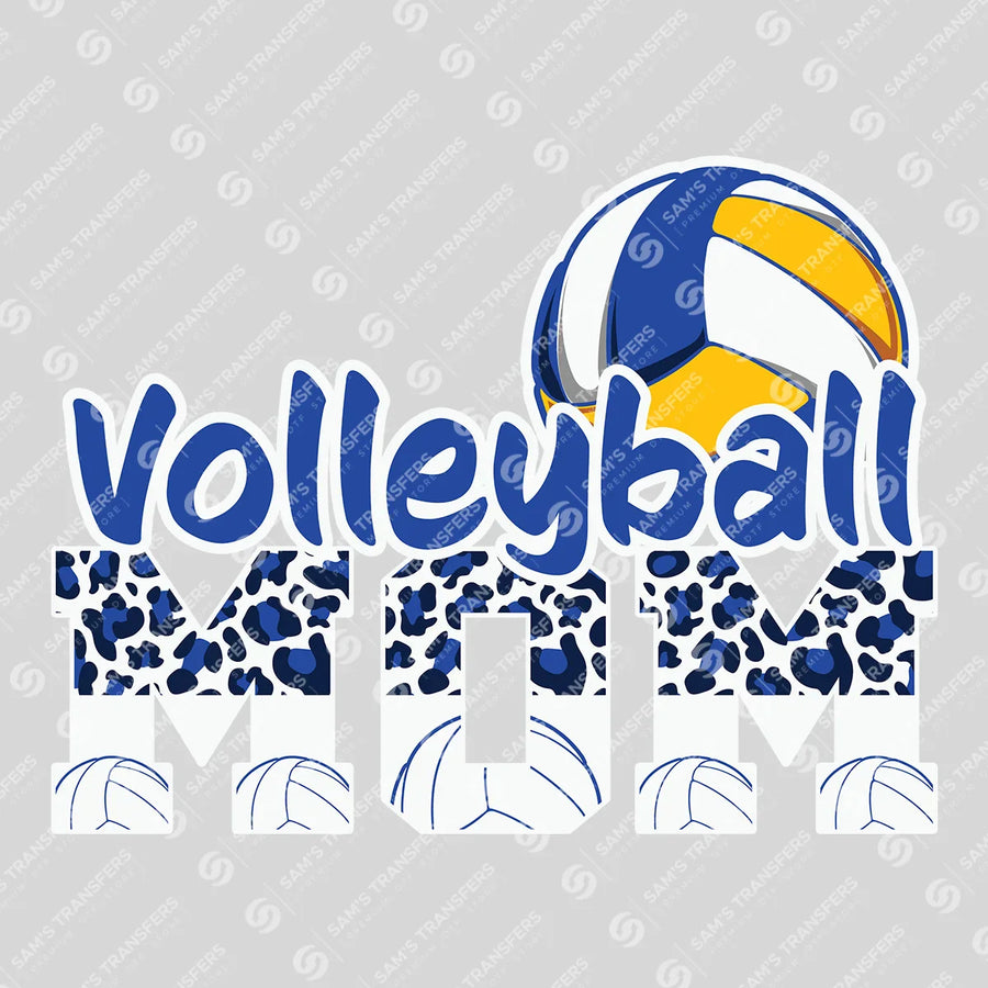 Volleyball Mom Leopard Letters Ready-to-Press DTF Transfer | SAT06566