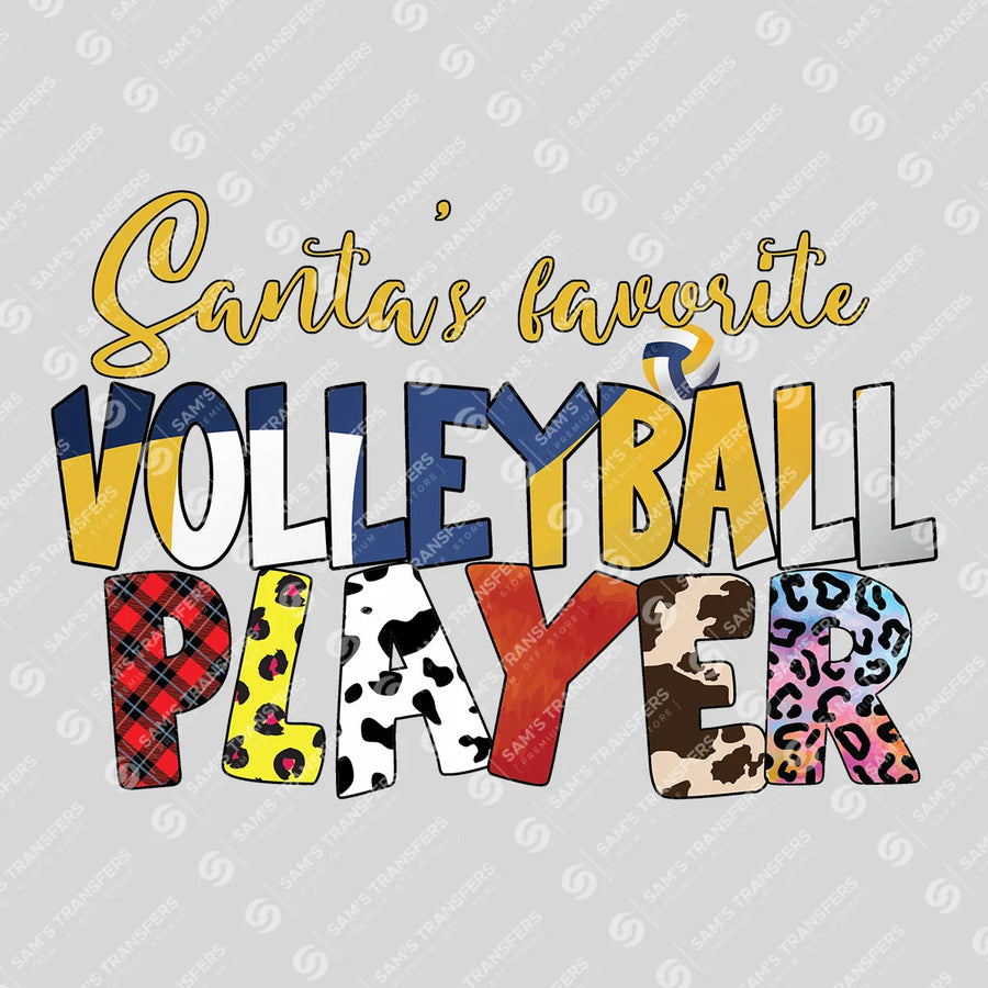 Santa's Favorite Volleyball Player Ready-to-Press DTF Transfer | SAT06582