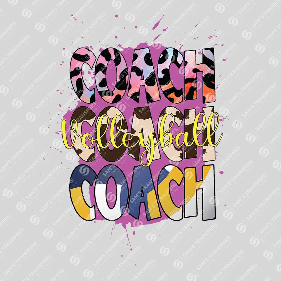 Volleyball Coach Leopard Ready-to-Press DTF Transfer | SAT06588