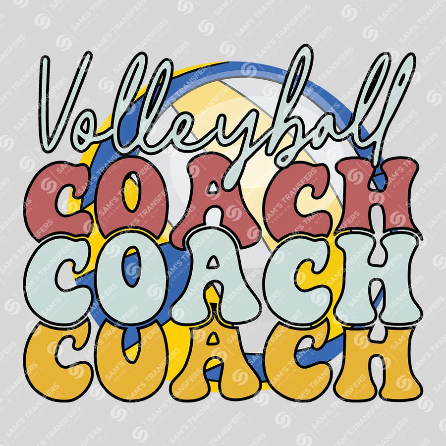 Volleyball Coach Retro Ready-to-Press DTF Transfer | SAT06589