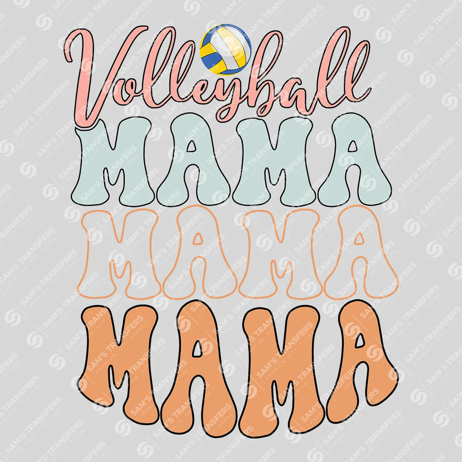 Volleyball Mama Retro Ready-to-Press DTF Transfer | SAT06592