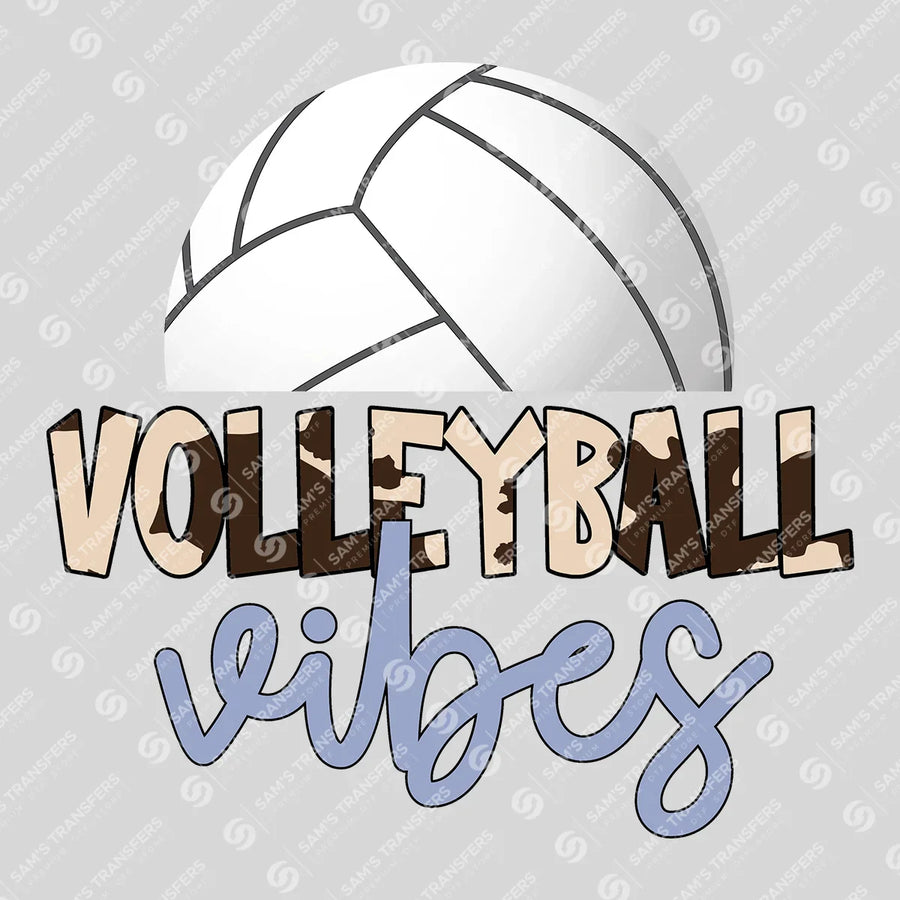 Volleyball Vibes Cow Ready-to-Press DTF Transfer | SAT06595