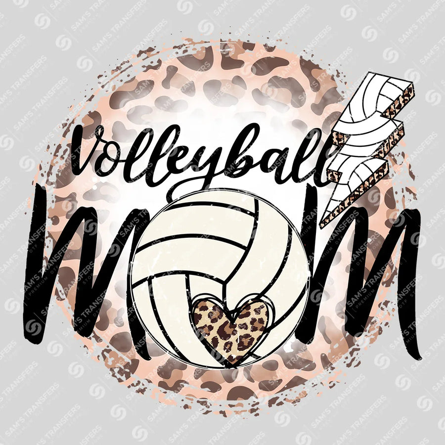 Volleyball Mom Leopard Splash Ready-to-Press DTF Transfer | SAT06597