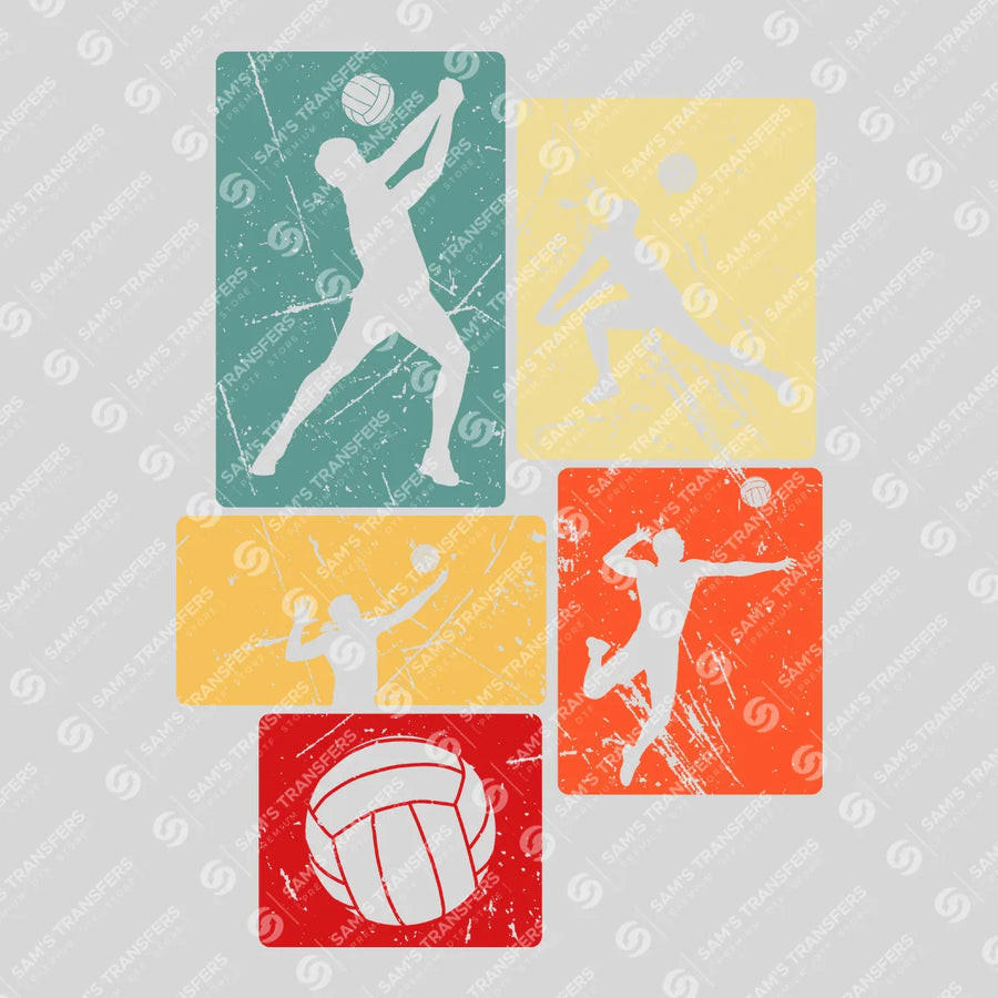 Volleyball Retro Players Ready-to-Press DTF Transfer | SAT06602