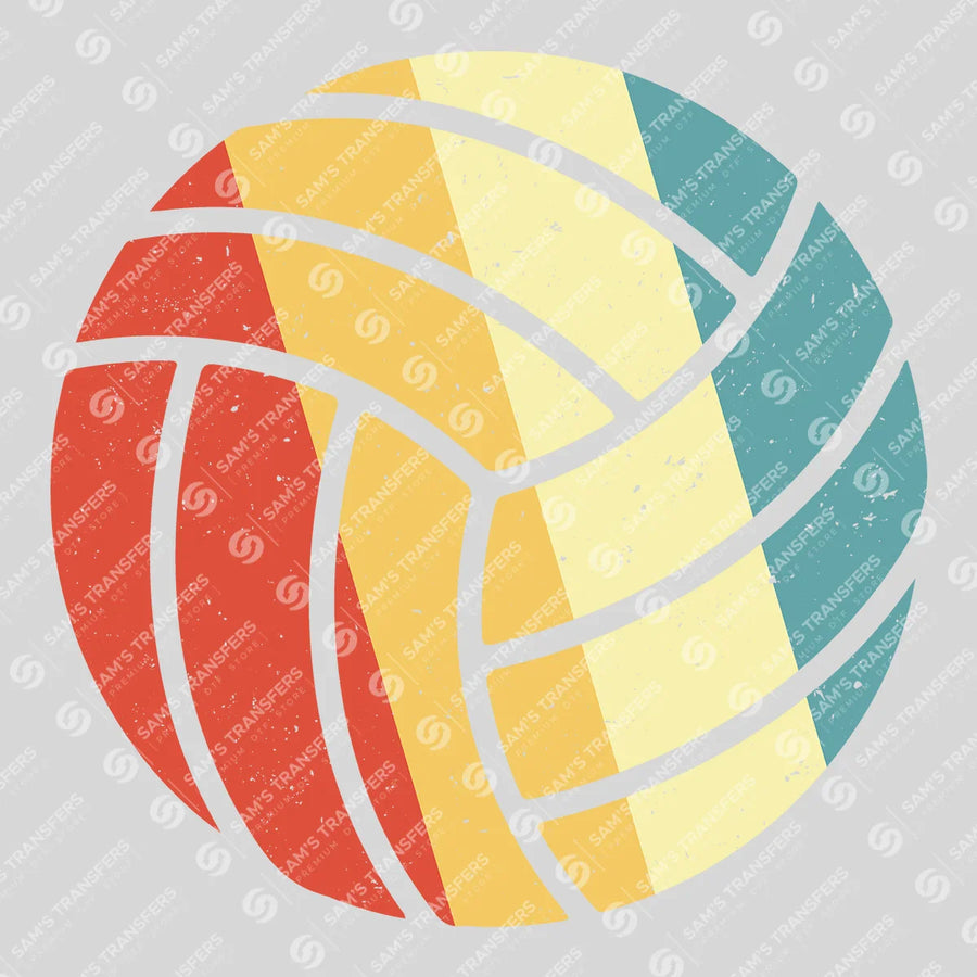 Volleyball Retro Ball Ready-to-Press DTF Transfer | SAT06603