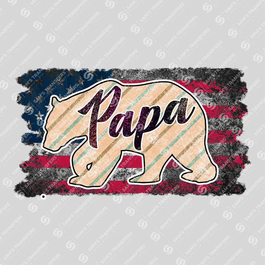 Papa Bear Flag Ready-to-Press DTF Transfer | SAT06607