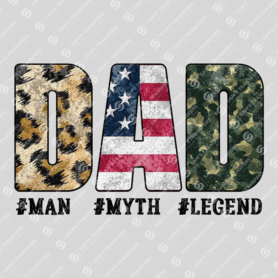 Dad Man Myth Legend Ready-to-Press DTF Transfer | SAT06615
