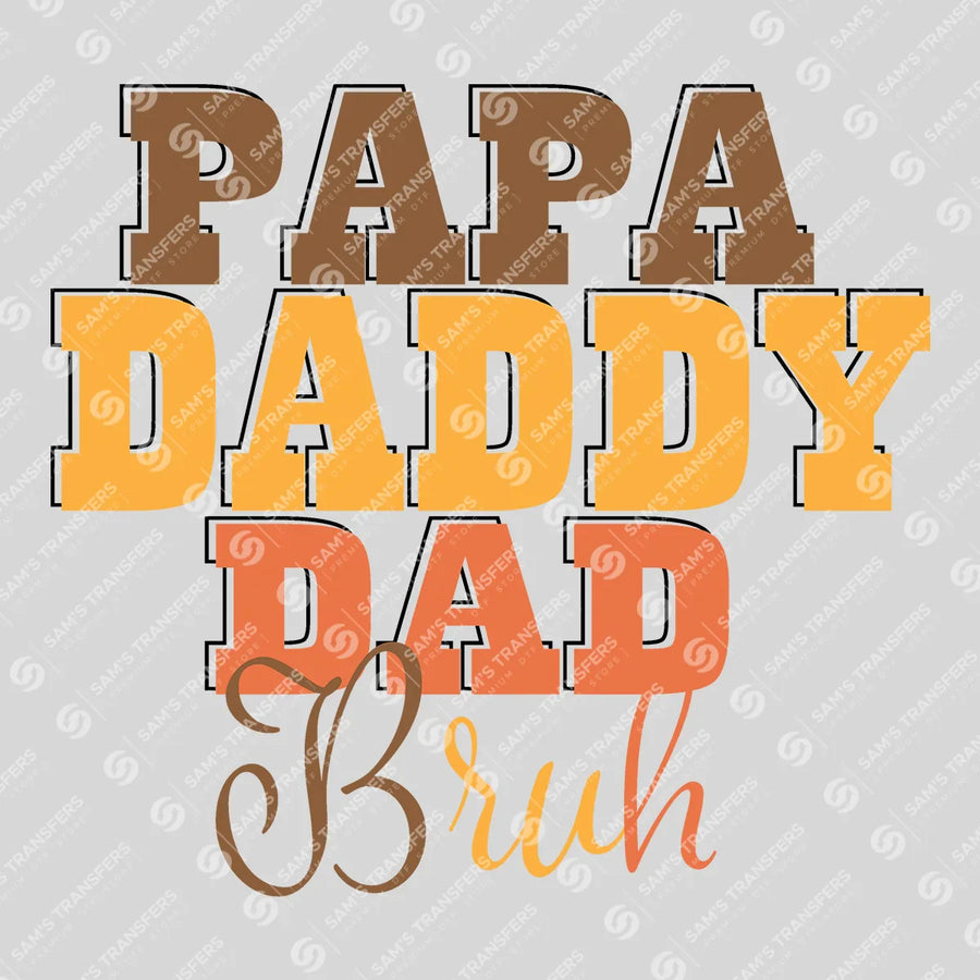 Dada Daddy Dad Bruh Stars Ready-to-Press DTF Transfer | SAT06652