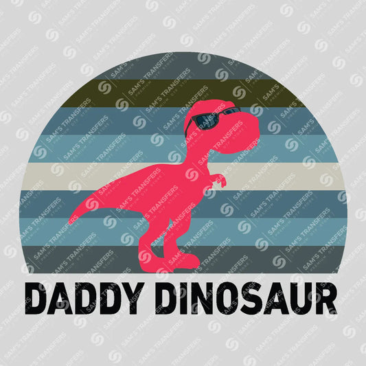 Apparel featuring a Daddy Dinosaur-themed DTF transfer.