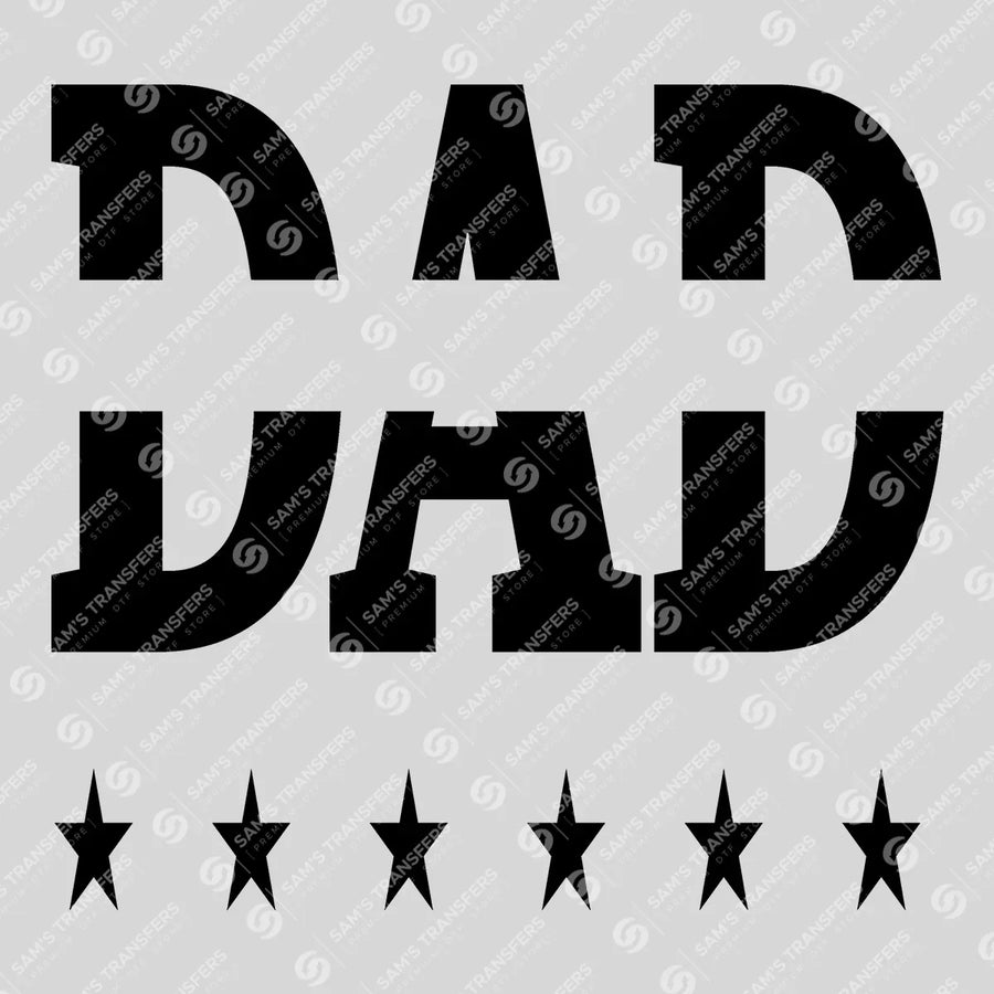 Dad Six Stars Bold Ready-to-Press DTF Transfer | SAT06707