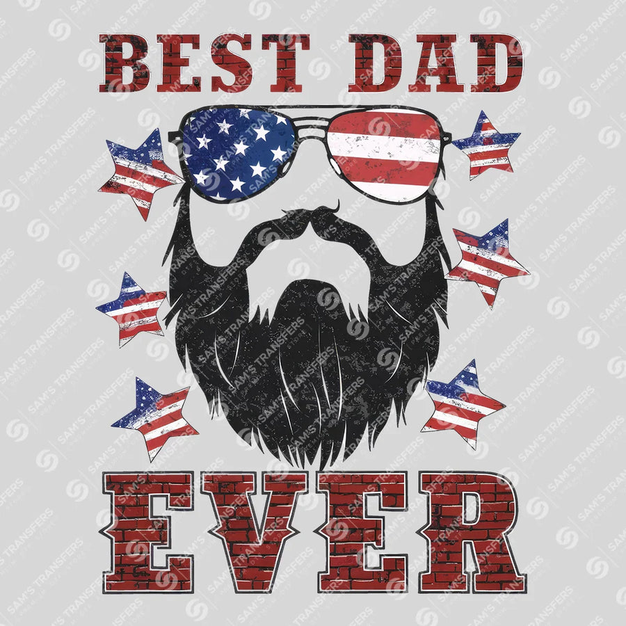 Best Dad Ever American Beard Ready-to-Press DTF Transfer | SAT06713