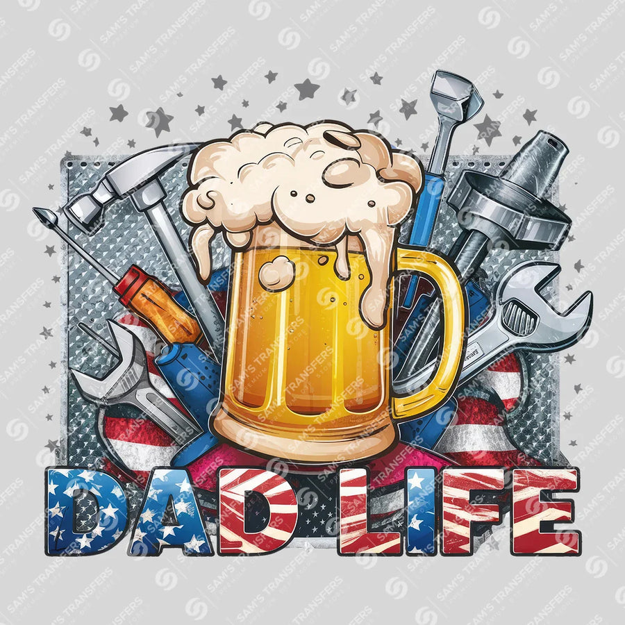 Dad Life Beer And Tools Ready-to-Press DTF Transfer | SAT06722