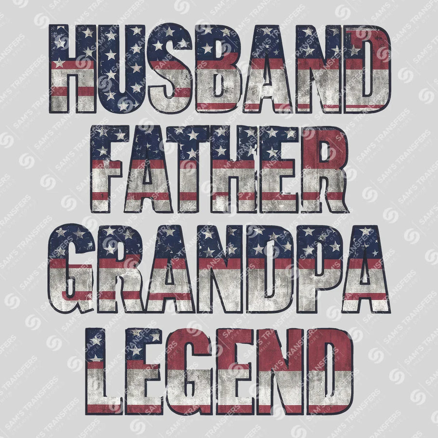 Husband Father Grandpa Legend Ready-to-Press DTF Transfer | SAT06726