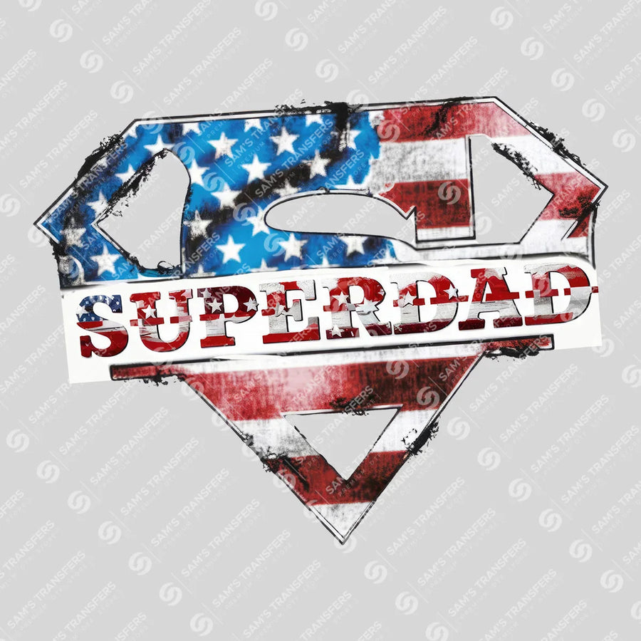 Super Dad Flag Shield Ready-to-Press DTF Transfer | SAT06774