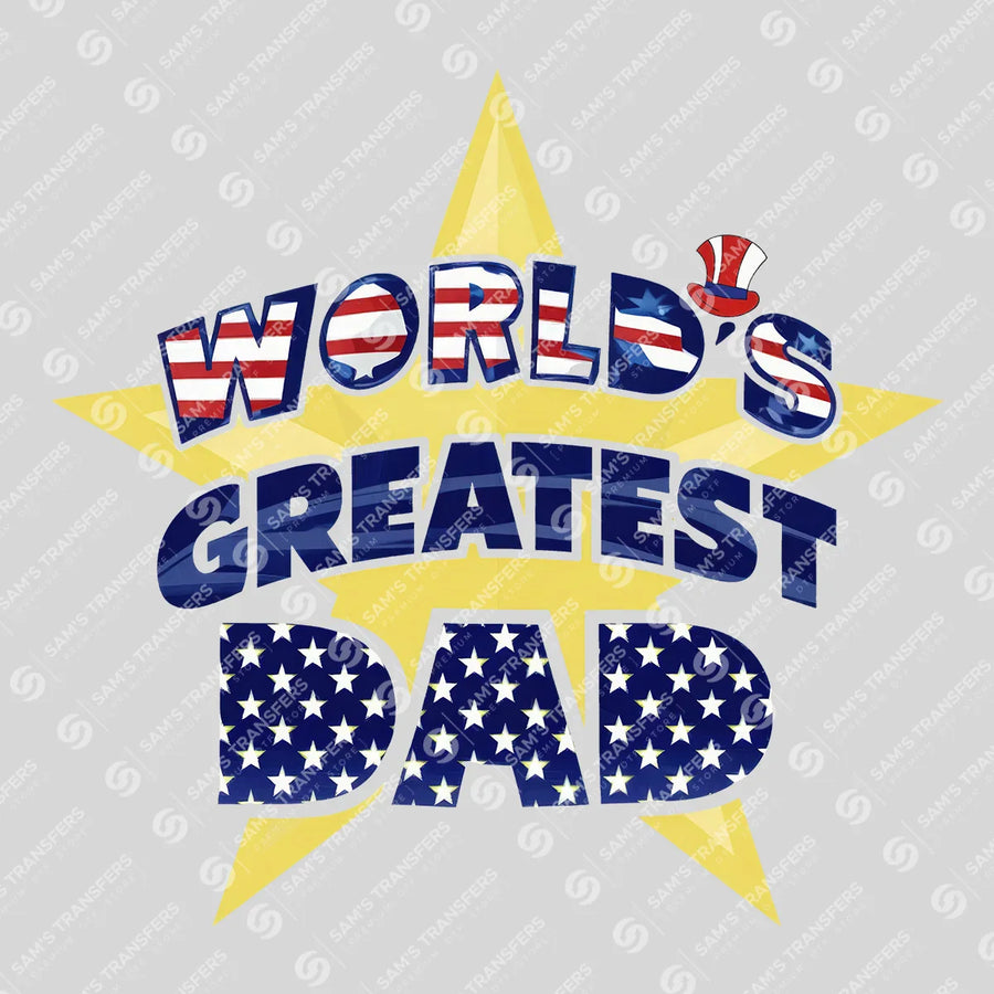 World's Greatest Dad Star Ready-to-Press DTF Transfer | SAT06777