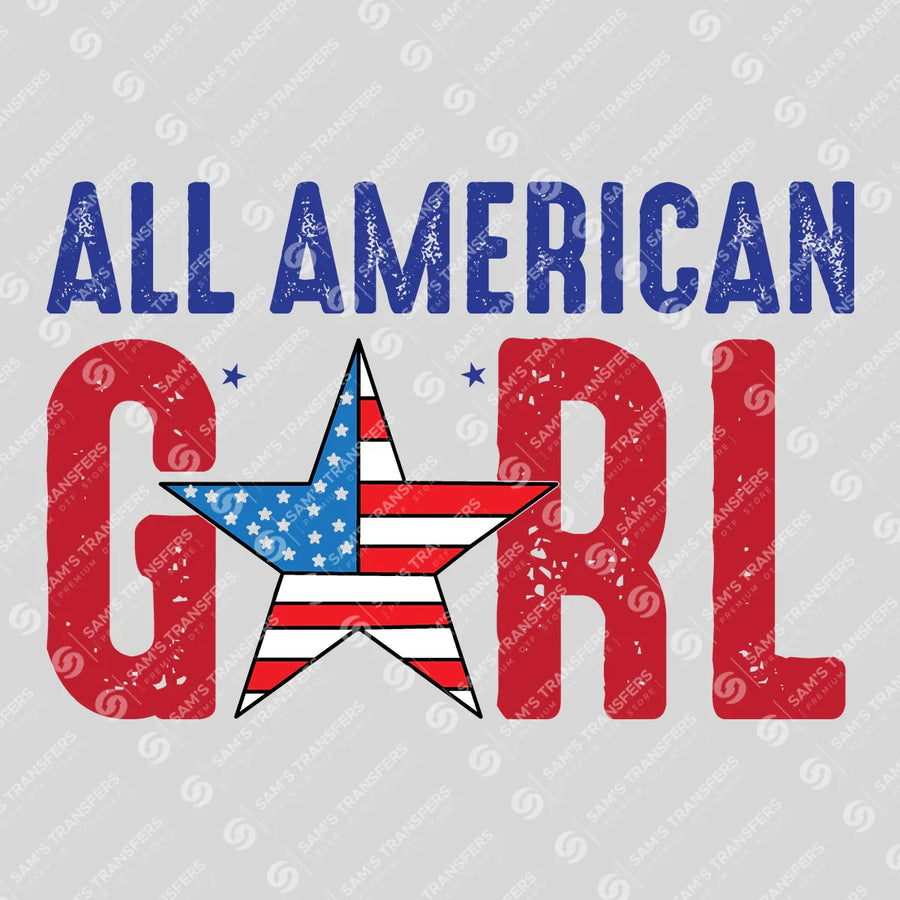 All American Girl Star Ready-to-Press DTF Transfer | SAT06781