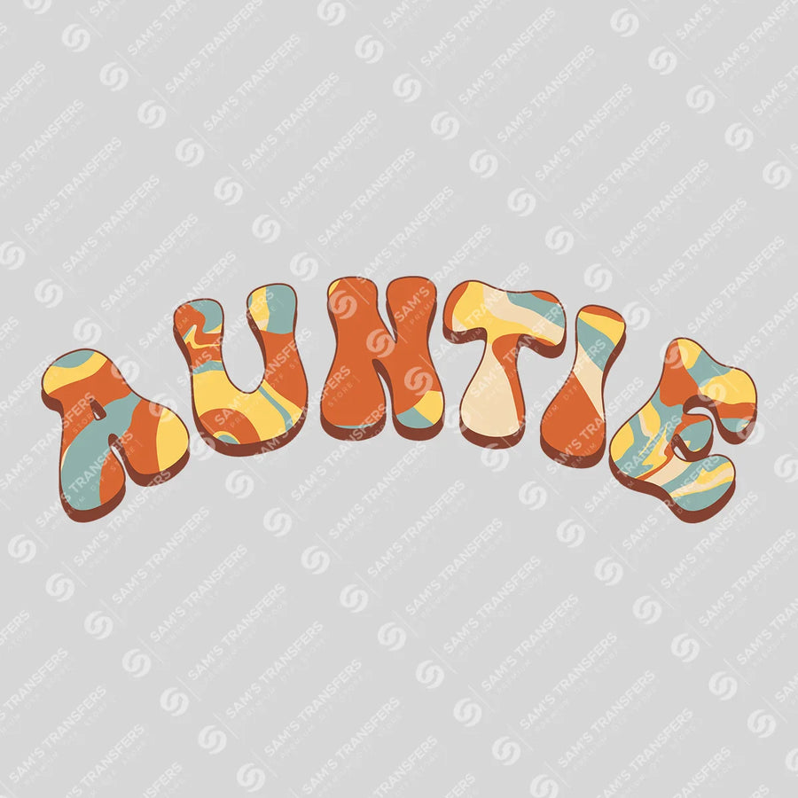 Auntie Retro Groovy Ready-to-Press DTF Transfer | SAT06791