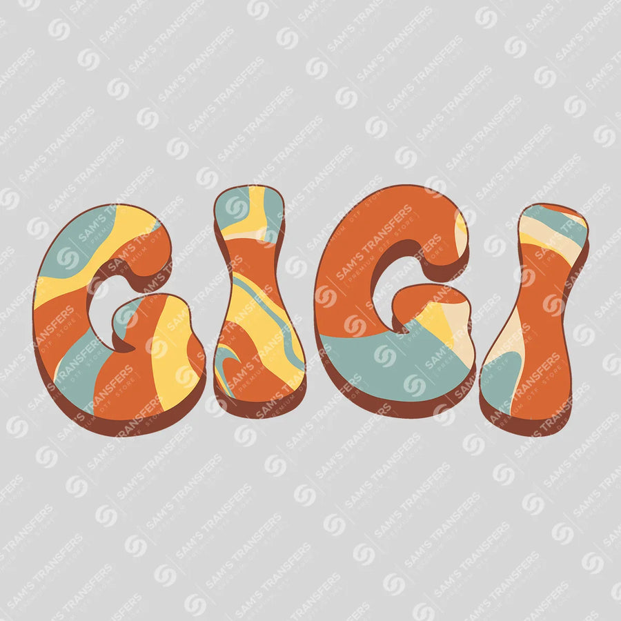 Gigi Retro Groovy Ready-to-Press DTF Transfer | SAT06822
