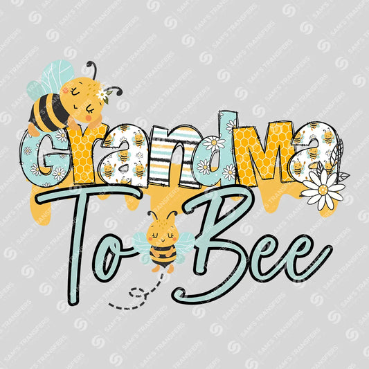 Apparel featuring a Grandma To Bee Daisy-themed DTF transfer.