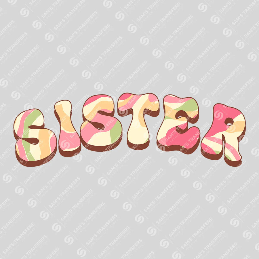 Sister Retro Pastel Ready-to-Press DTF Transfer | SAT06930
