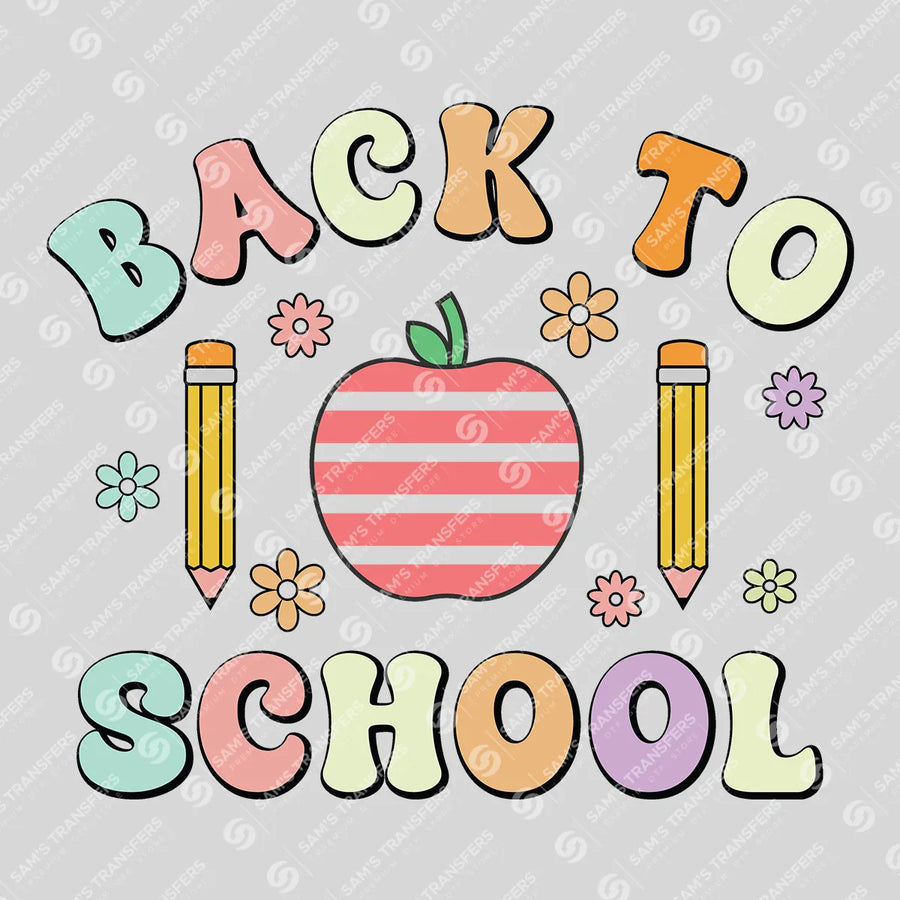 Back To School Apple Floral Ready-to-Press DTF Transfer | SAT06960